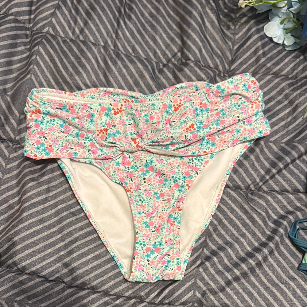 Pink Lily Floral Bikini Bottom